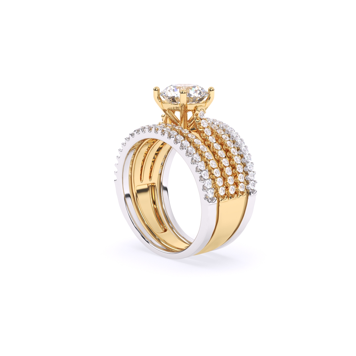 Sparkle Solitaire Five Band Engagement Ring